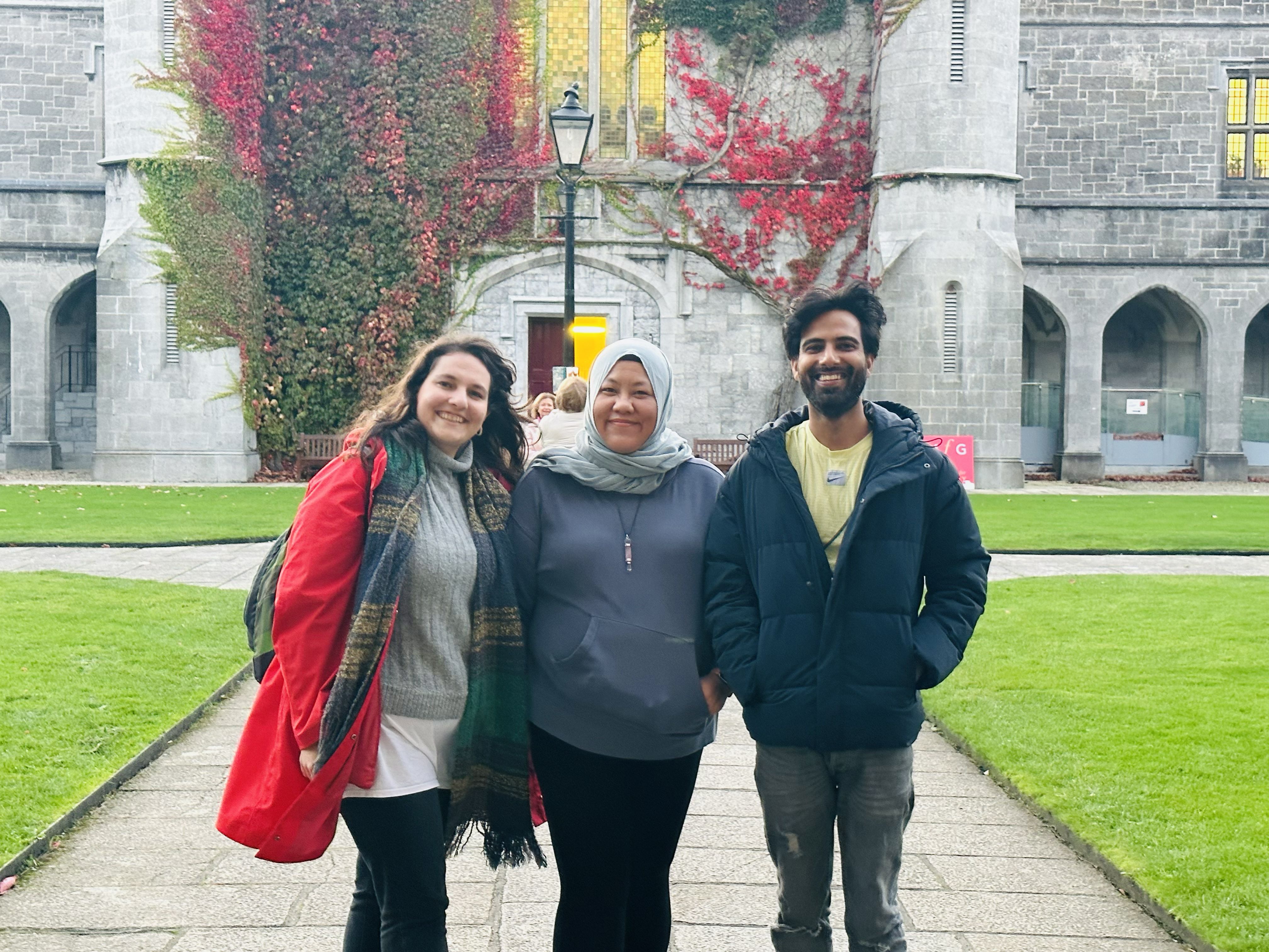 Sachin and friends in the Quad at University of Galway