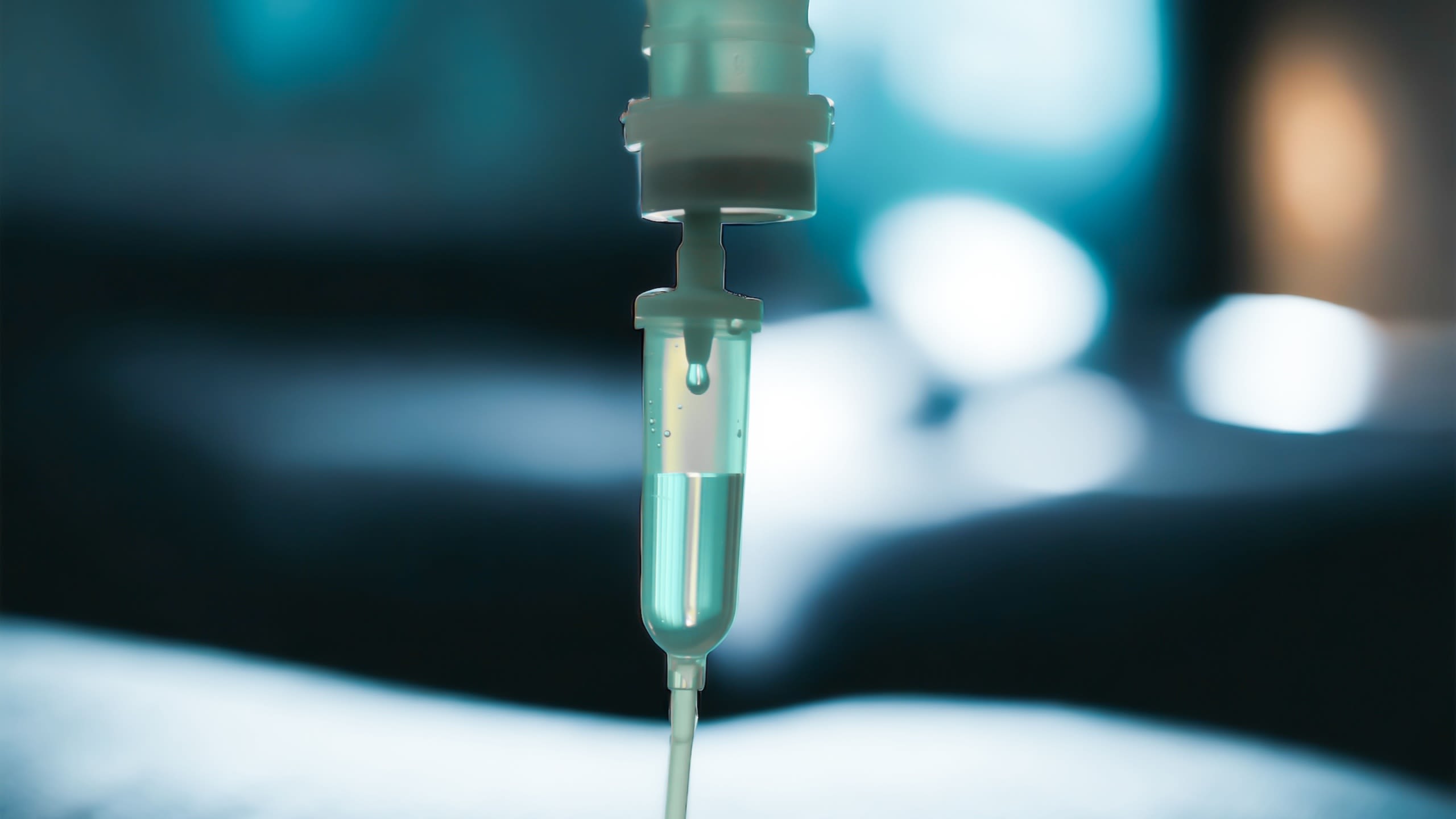 Chemotherapy iv drip chemicals drug on therapy room