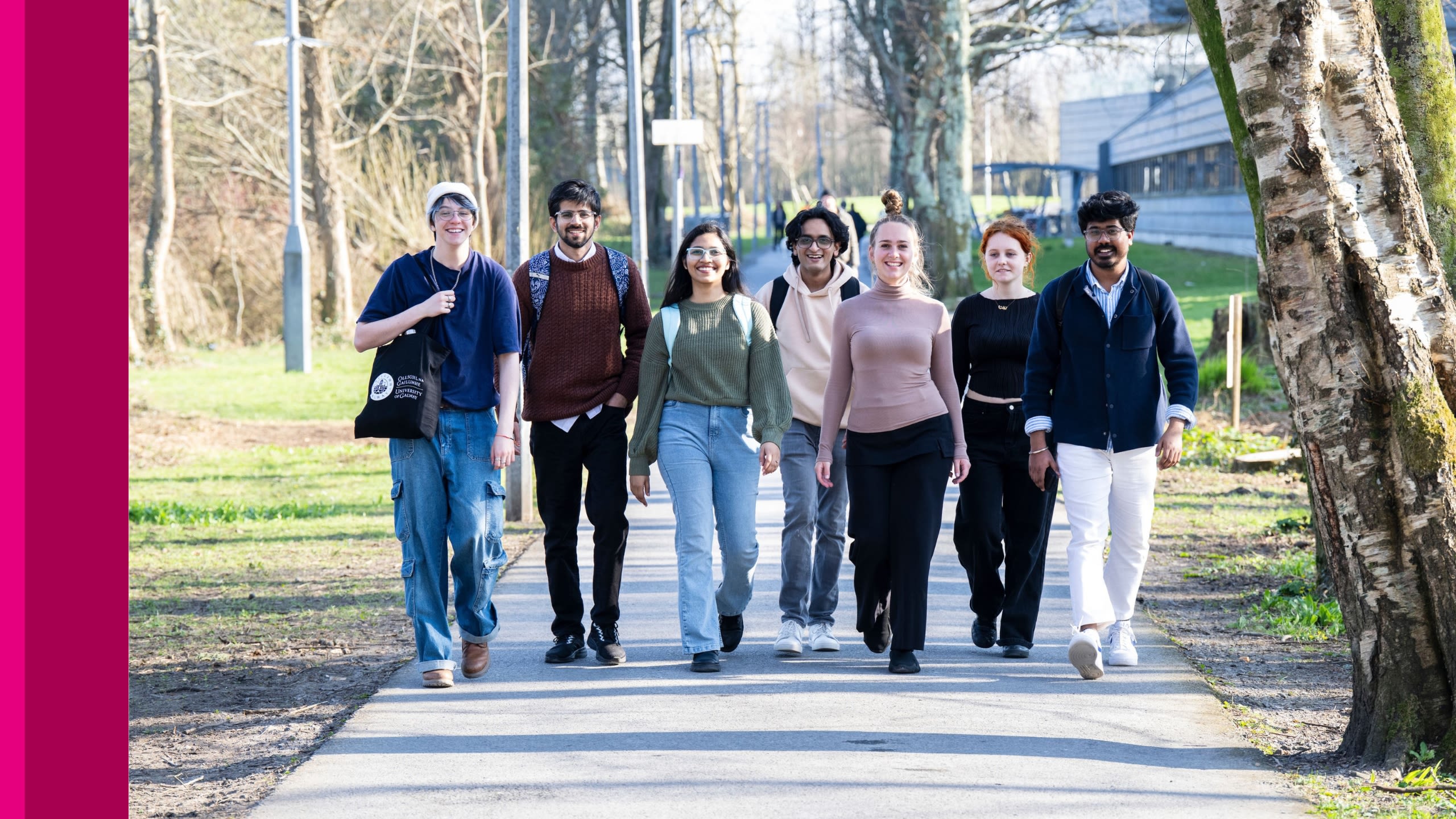 Students walking on campus