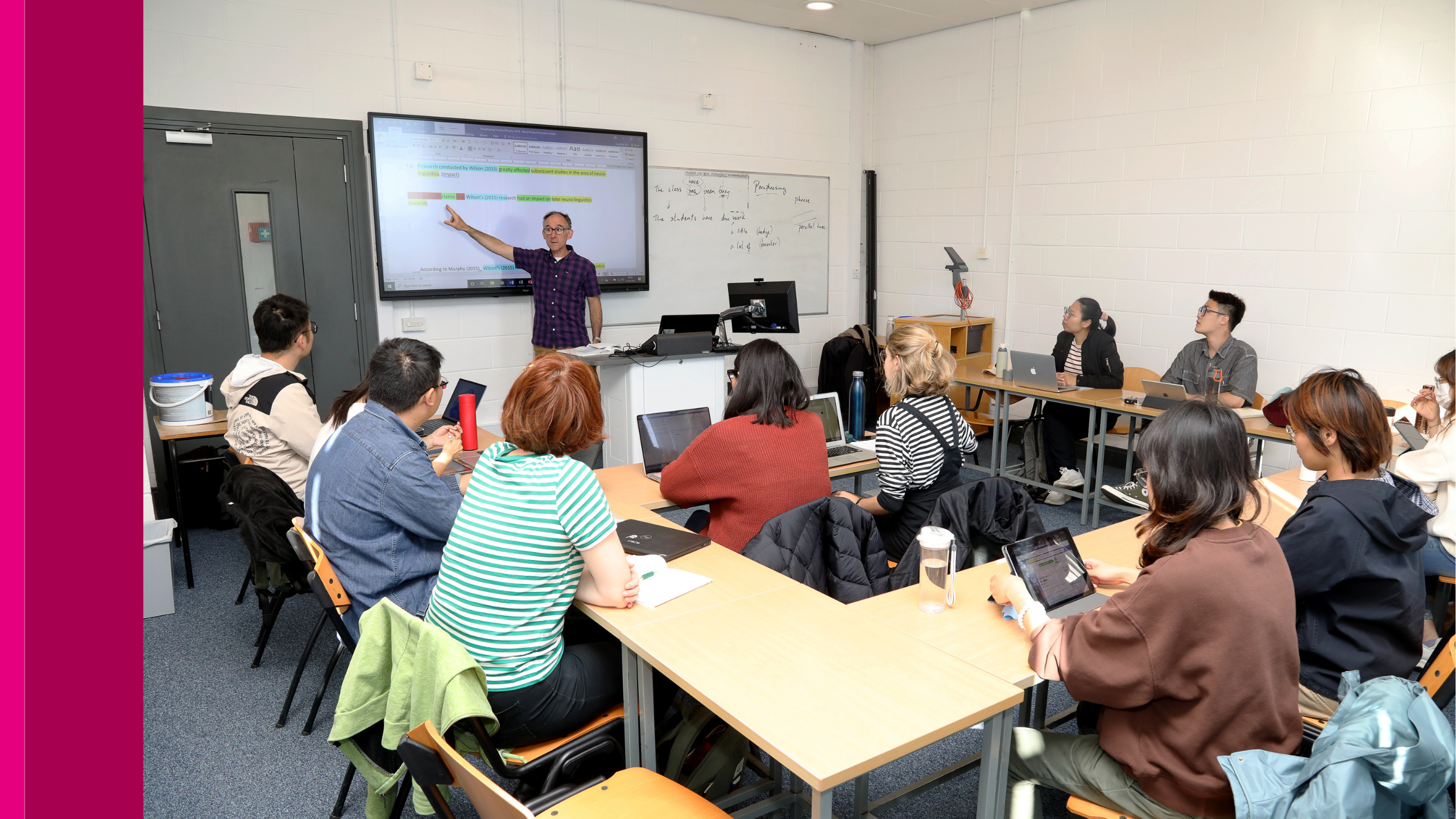 A group of ELC students in a classroom. 