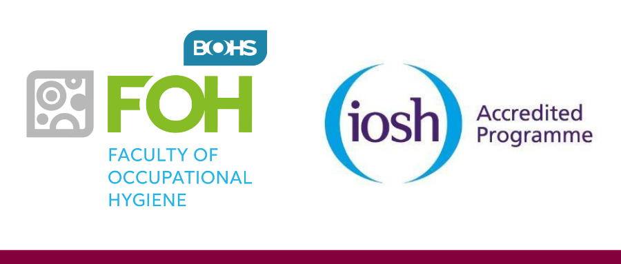 Logos for the BOHS Faculty of Occupational Hygiene and IOSH Accredited Programme