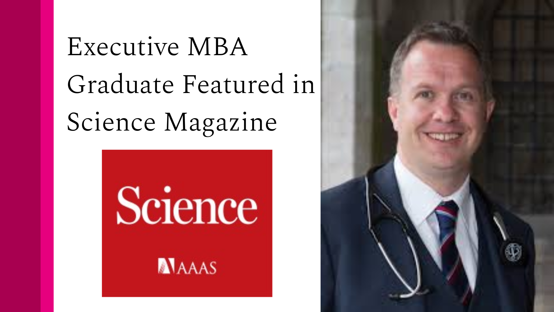 Executive MBA Graduate features in Science Magazine