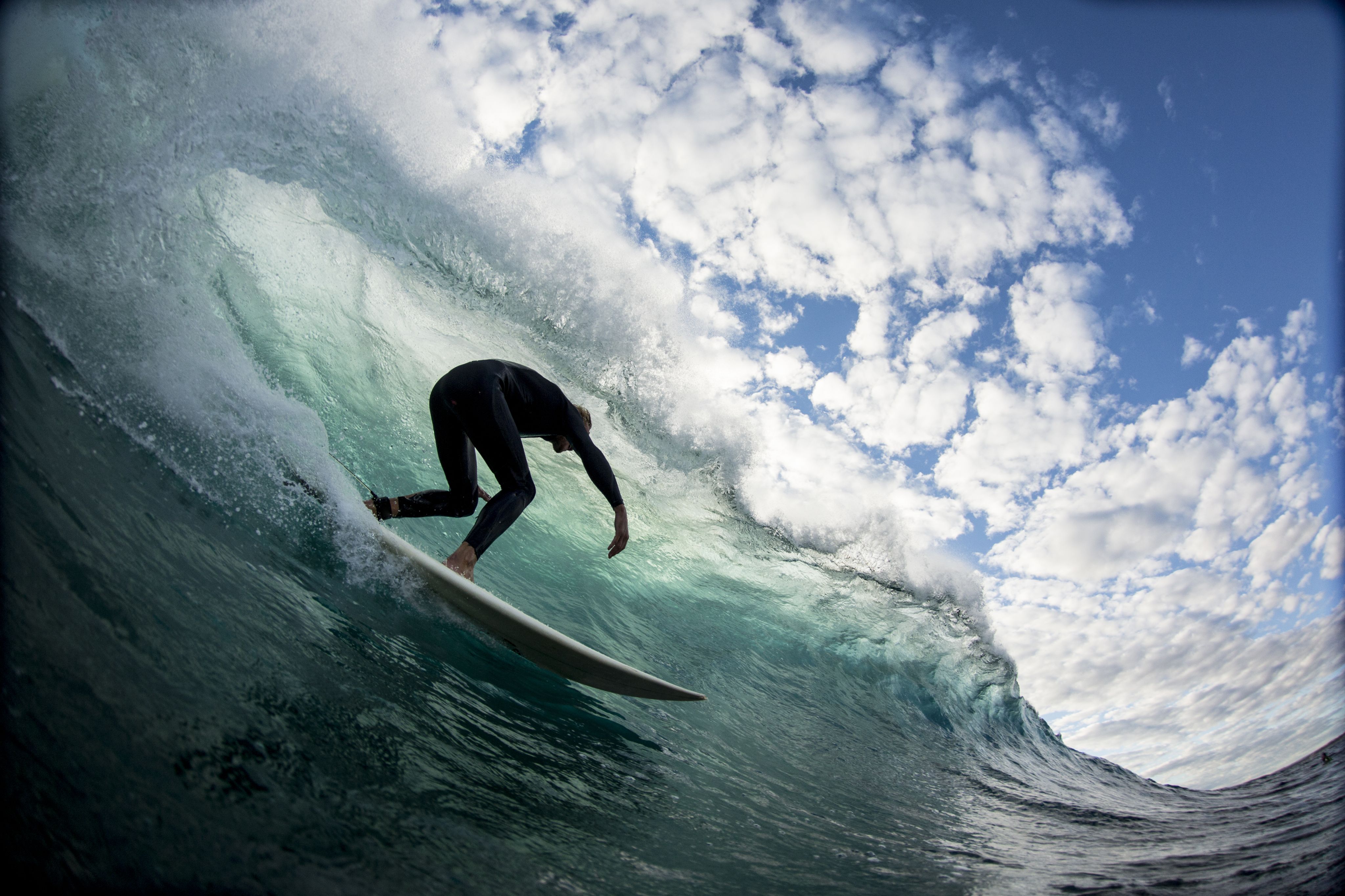 Surfer on breaking wave
